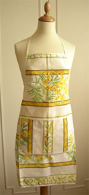 French Apron, Provence fabric (mimosa. raw) - Click Image to Close